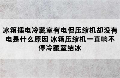 冰箱插电冷藏室有电但压缩机却没有电是什么原因 冰箱压缩机一直响不停冷藏室结冰